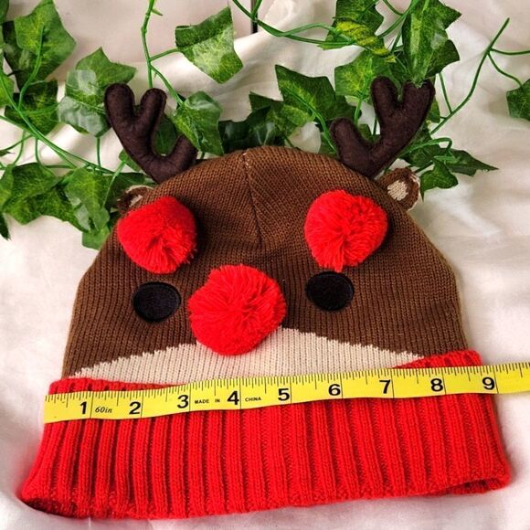 Reindeer Beanie. Unknown Brand. OSFA. Like New. - Picture 7 of 8